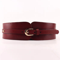Waistband Female Vintage Genuine Leather Belt Buckles100% Cowskin Wide Belt For Women High Quality Ceinture Femme Elastic red
