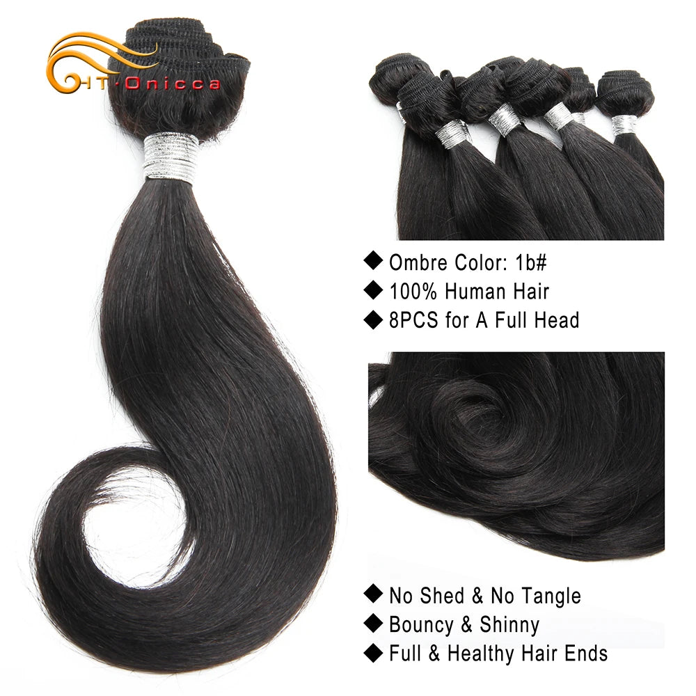 100% Human Short Curly Hair 8 Pcs Bundles