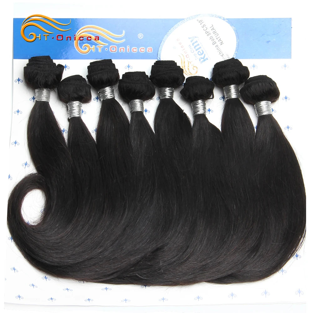100% Human Short Curly Hair 8 Pcs Bundles