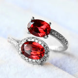 Natural Real Garnet Ring 925