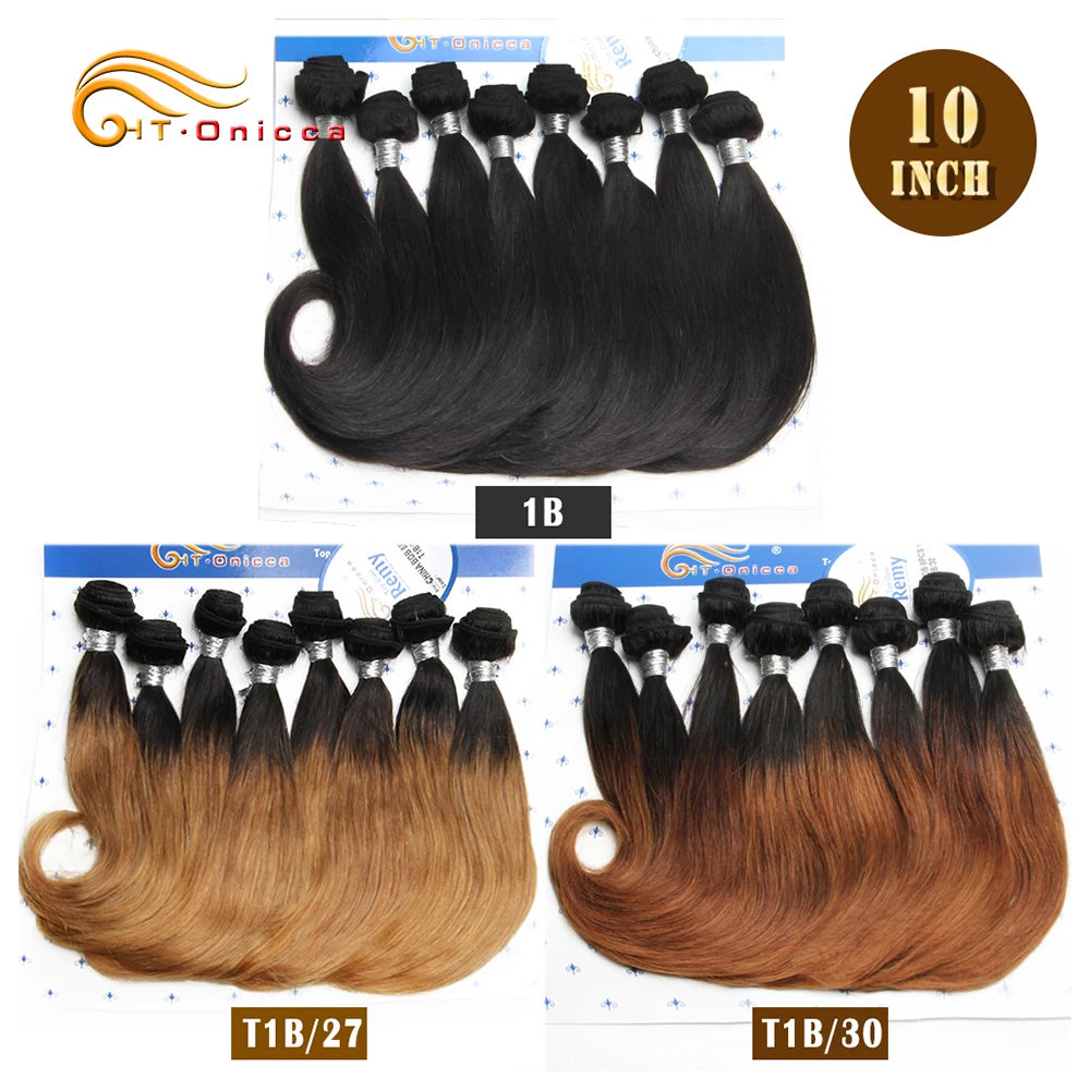 100% Human Short Curly Hair 8 Pcs Bundles