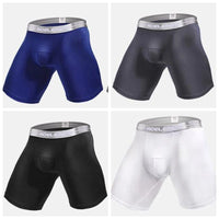 Mens Stretch Boxer Brief Underwear Breathable Stretch Underwear for Men Boy Modal Cotton Leg Boxers Set 4 Pack Plus size