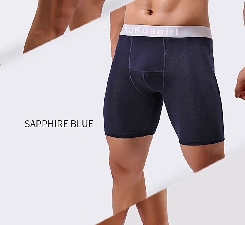 Men's Underwear Pure Cotton Lengthened Boxer Pants Sports Sweat Absorbing Comfortable Fitness Pants To Prevent Abrasion Of Legs