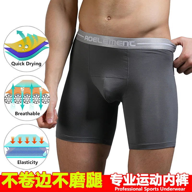 Mens Stretch Boxer Brief Underwear Breathable Stretch Underwear for Men Boy Modal Cotton Leg Boxers Set 4 Pack Plus size