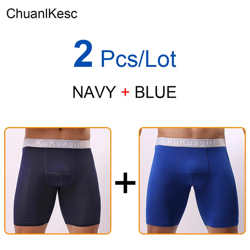 Men's Underwear Pure Cotton Lengthened Boxer Pants Sports Sweat Absorbing Comfortable Fitness Pants To Prevent Abrasion Of Legs