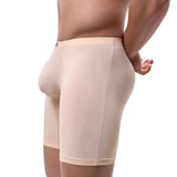 iKingsky Men's Long Leg Boxer No Ride Up Underwear Seamless Front Trunks Stretch Mens Underpanties Great for Sport