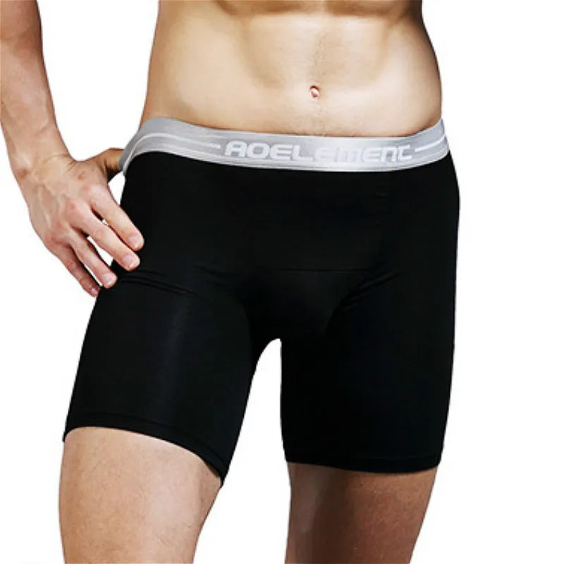 Mens Stretch Boxer Brief Underwear Breathable Stretch Underwear for Men Boy Modal Cotton Leg Boxers Set 4 Pack Plus size