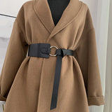 120cm Female Fashion Circle Belt Wide Black Belt for Women Geometric Knot Waistband Waist Dress Coat Clothing Decoration