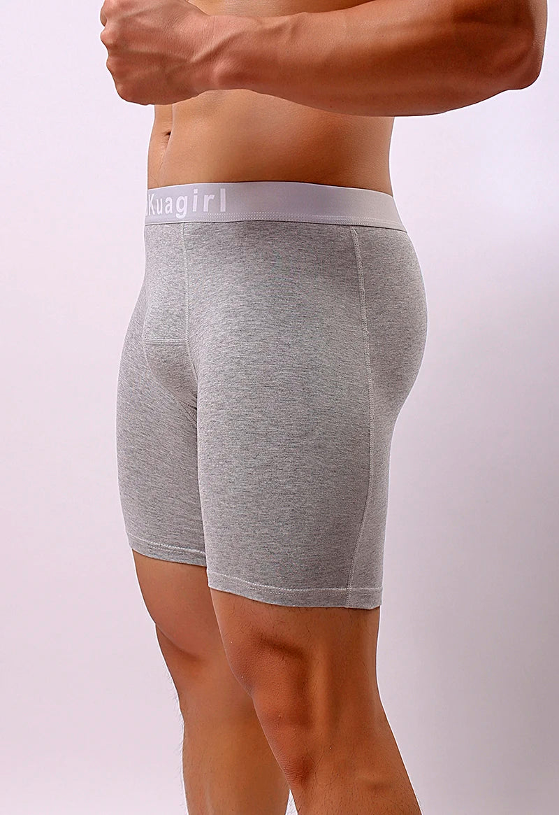 Men's Underwear Pure Cotton Lengthened Boxer Pants Sports Sweat Absorbing Comfortable Fitness Pants To Prevent Abrasion Of Legs