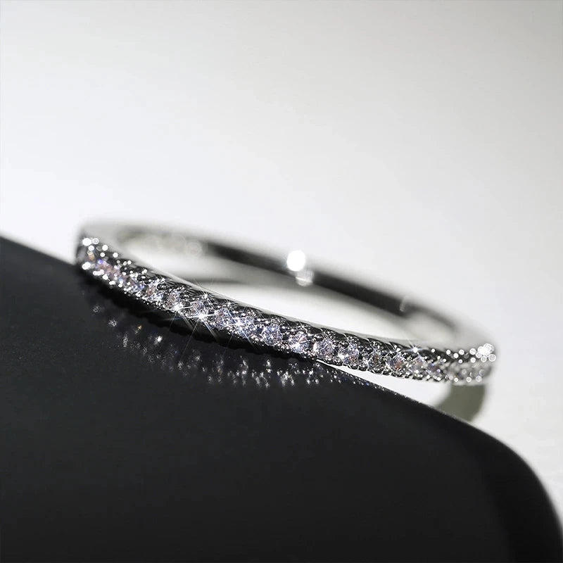 925 Sterling Silver Crystal Wedding Engagement ring