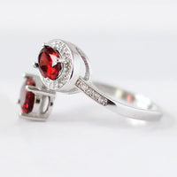Natural Real Garnet Ring 925