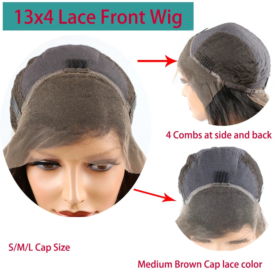 Light Brown Side Heavy Bangs Hair Wigs