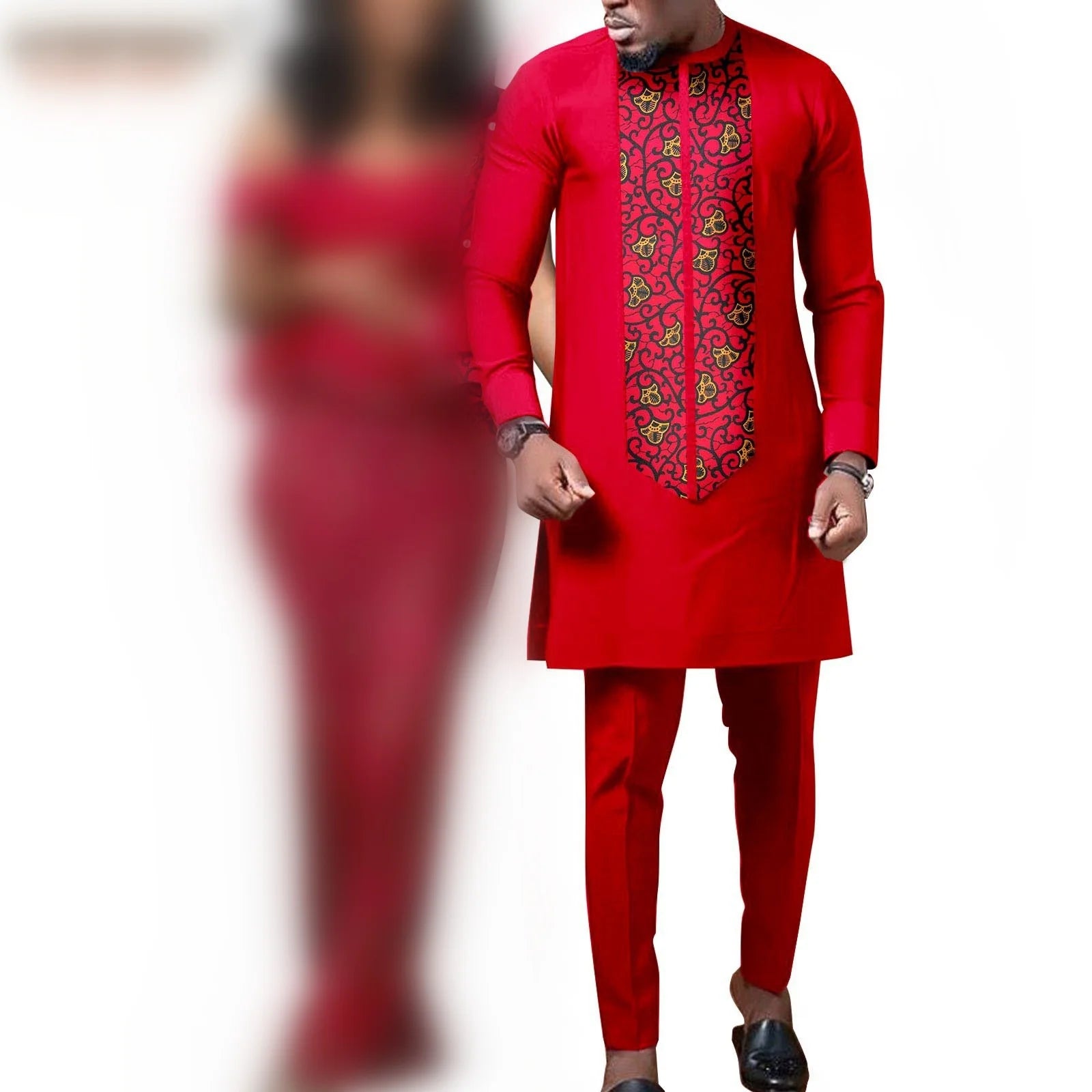 African Couple Dress Outfits Shirt and Pant for  Wedding