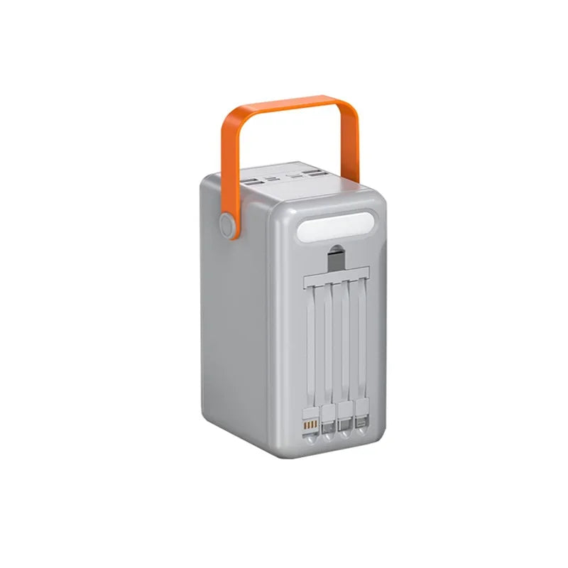 100000mAh Power Bank Large Capacity Built in 4 Cables Detachable Fast Charging Portable External Battery Powerbank for Xiaomi