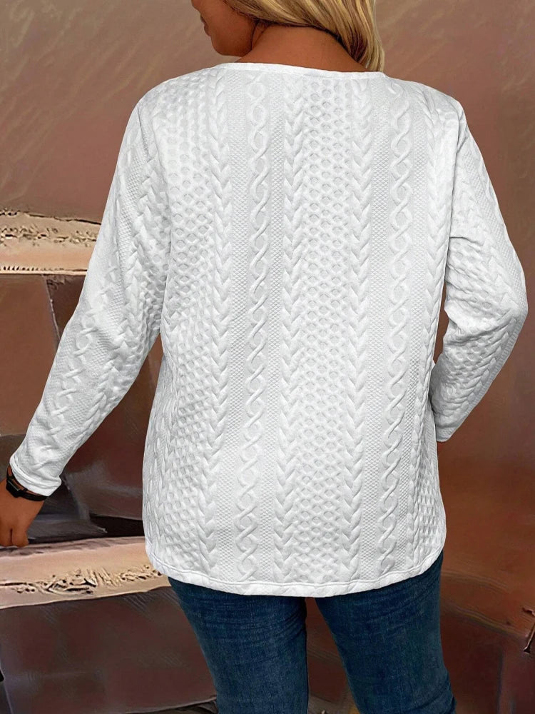 Plus Size Half-Zipper Long Sleeve T-Shirts