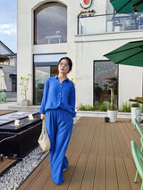 Linen Lapel Two Pieces Set