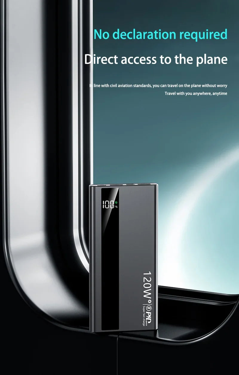 OnePlus 200000mAh Power Bank Large Capacity 120W Super Fast Charging PD20W Power Bank Digital Display Suitable  All Phones