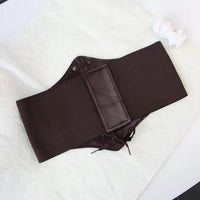 Women Vintage Ultra Wide Belt Female Shaping Girdle Pu Leather High Waist Belt Clothing Accesoories for Shirt Dresses Waist Belt