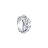 Rhinestone Ring Multi-layer Winding Rings for Women Wedding Full Zircon
