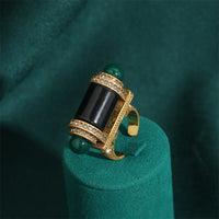 18K Gold-Plated Symmetrical Design Decorative Ring for Women
