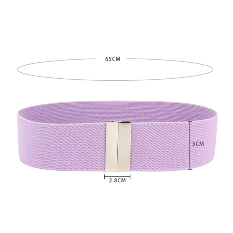 Fashion Women Elastic Band Wide Belts Simple Down Coat Waist Belt Female Buckle Black Strap Dress Decoration Accessories Ladies