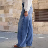Women Vintage Distressed Wide Leg Streetwear Pants