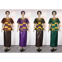 MD African Dresses For Women Embroidery 2PCS Tops Dresses Ankara Rich Robes Traditional Party Wedding Ramadan Church Clothes