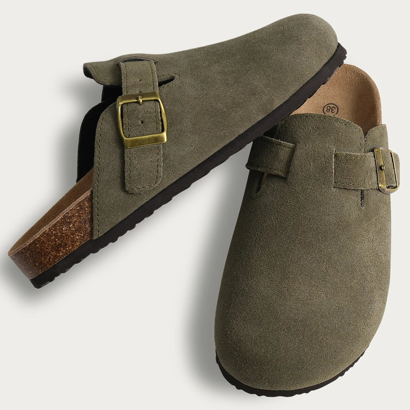 Soft Cork Crestar Genuine Suede Clogs for Women