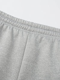 Men's winter sportswear set; warm fleece round neck sweatshirt and men's drawstring sport pants