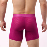 Fashion Ice Silk Underwear Long Leg Boxer Shorts For Man EUR Size Summer Thin Quick Dry Panties Lace Sexy Lengthen Underpants