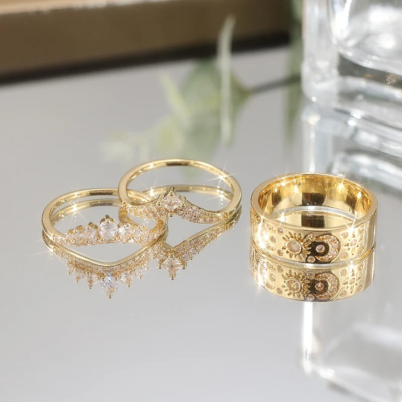 3pcs Elegant Stacking Rings