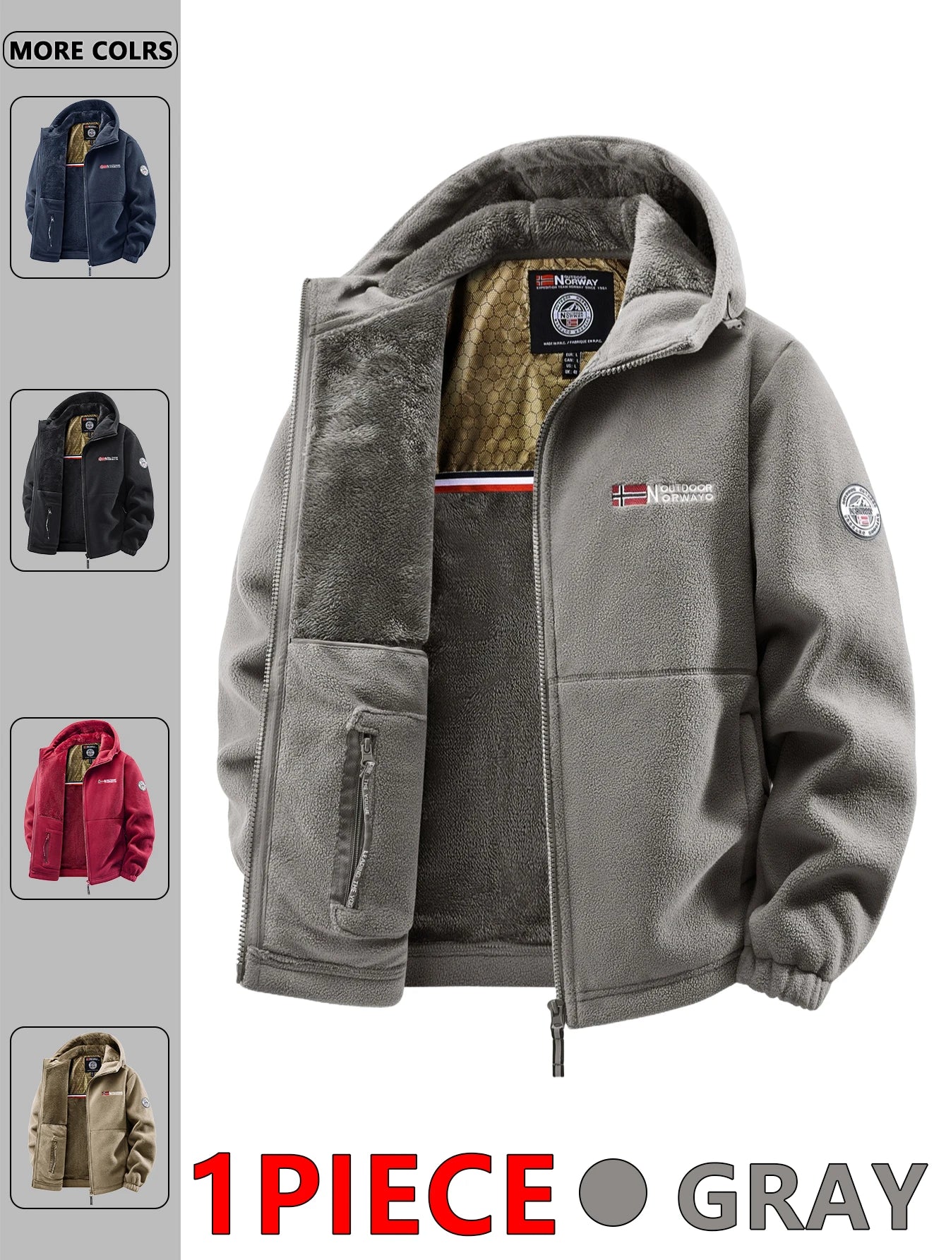 Men's Autumn and Winter Outdoor Hooded Jacket