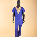 African Clothes for Men Agbada , Shirts, Pants, and  Hats 4 Piece Set - A2216013