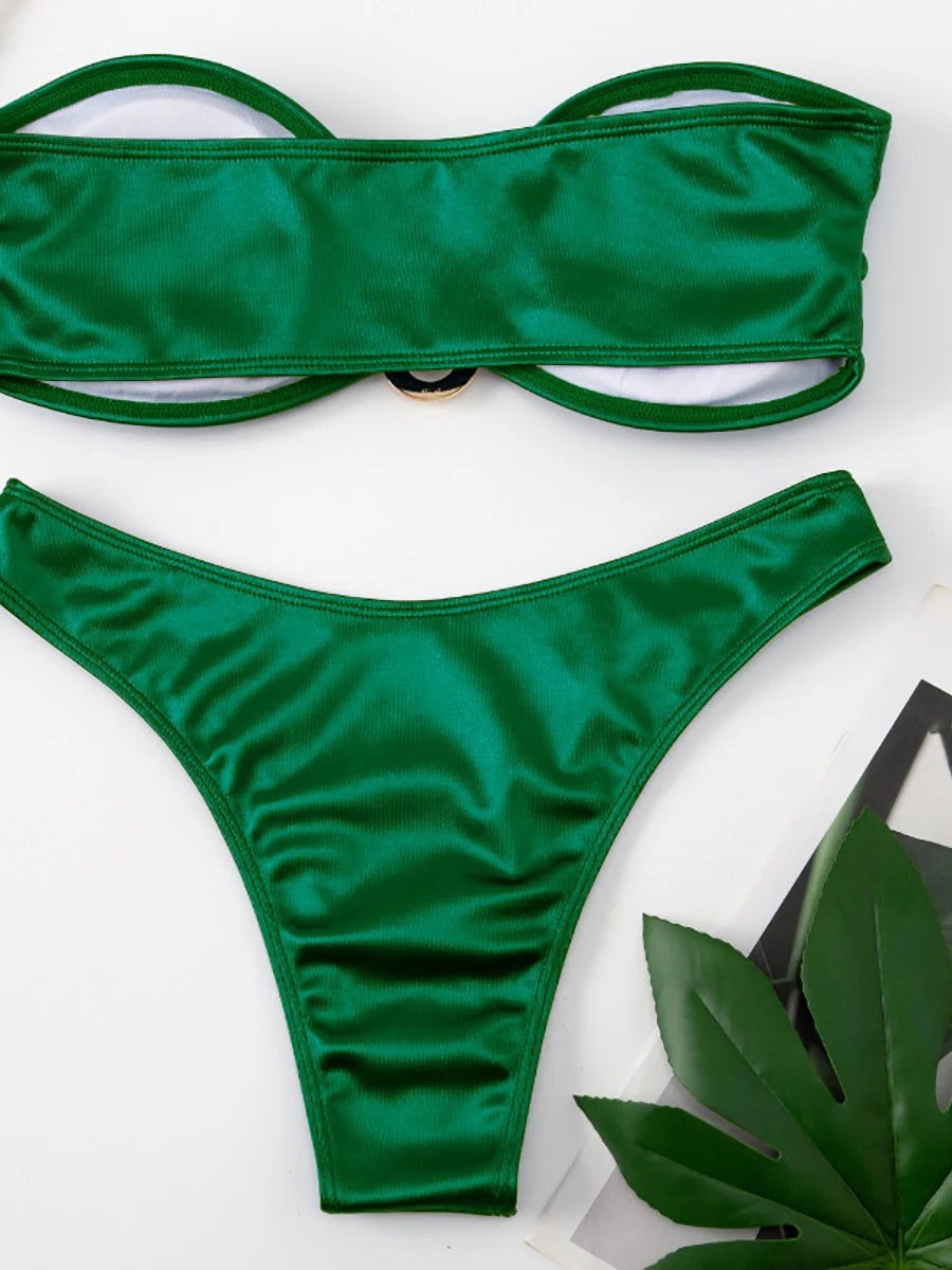 Push Up Monokini Bandeau Bikini Swimsuit