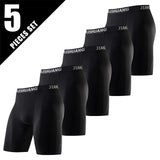 5/10 Piece Set Of Men's Solid Color Classic Long Underwear Quick Drying Youth Sports Comfortable Elastic Casual Boxer Shorts