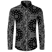 Long Sleeve 3D Printed Retro Ethnic Style Shirt