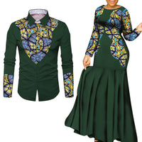African Clothes for Couple African Clothing for Lovers Man's Woman's Long Party Maxi Dress WYQ