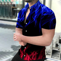 3D Flame Breathable Short Sleeve Shirt