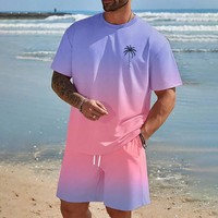 Short Sleeved Dopamine Casual Hawaiian Set
