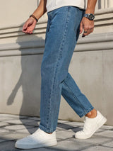 Loose Fit Classic Blue Denim Jeans