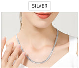 18K Gold/Silver Color 6mm Full Sideways Necklace 8/18/20/24 Inch