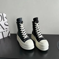 Women Punk High Top Flats Black Boots