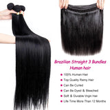 100% Human 12A Bone Straight Brazilian Hair Extensions