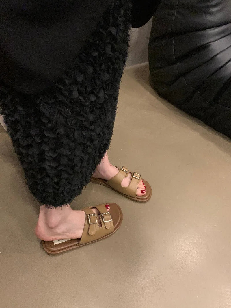 Casual Anti-Skid Flat Fabric Slides