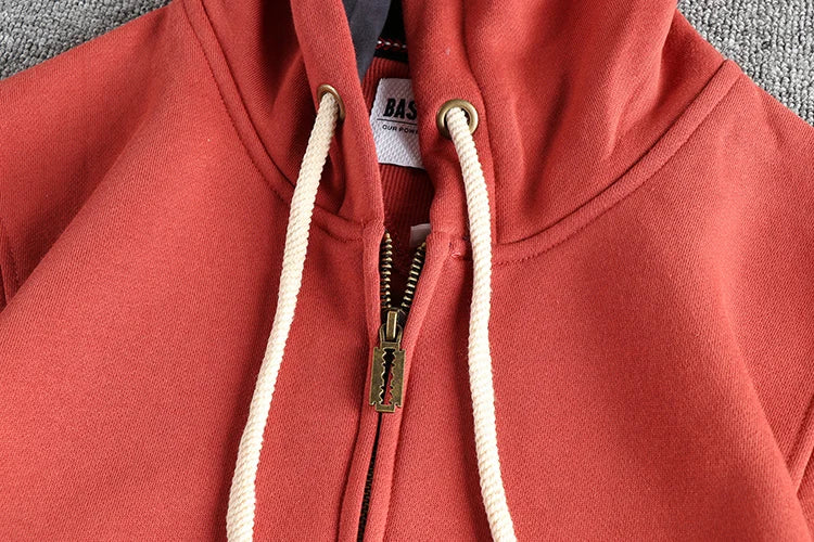 Cardigan Men's Casual Pure Color Zipper Hoodie