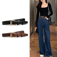 Women's PU Leather Belt with Metal Buckle Casual Simple Waist Strap for Jeans And Dresses Decorative Female Waistband Gift