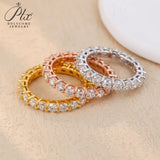 14K 18K Gold Plated Ring S925 Silver Pave Ring White Moissanite Ring