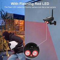 Outdoor Solar Simulation Camera Waterproof Dummy Camera Home Safe CCTV Surveillance Simulation Fake Camera Flashing LED Light