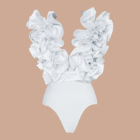 Women Ruffle Splice Bikini With Skirt