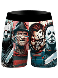 4Pcs Boxer Men's Underwear Soft Sports Breathable Four-season Men's Underwear Trendy Fashion Pop Print Boxer Underwear